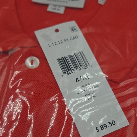 Lacoste Vibrant Red Polo with Crocodile Logo - Picture 2 of 3